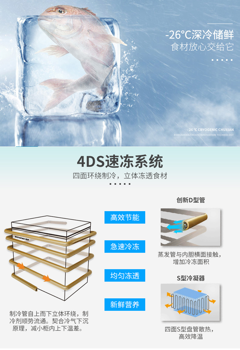 Tủ lạnh nhỏ Ronshen / Rongsheng BD / BC-205MB - Tủ đông tủ lạnh ngăn đông mềm
