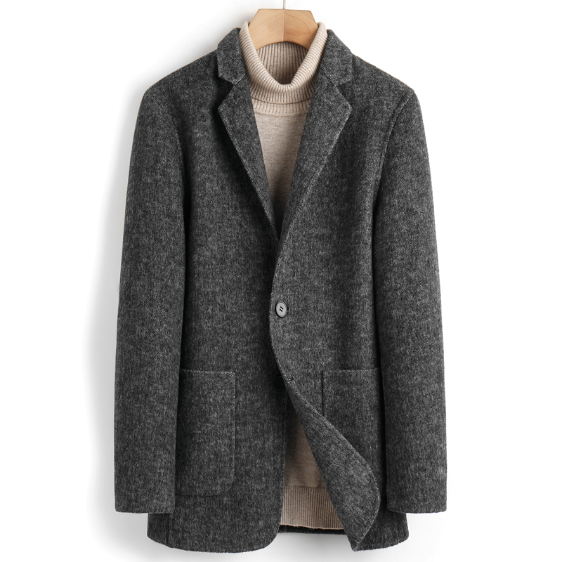 Albaka handmade alpaca double-sided cashmere coat British business men's suit Wool coat