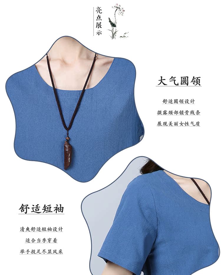 Chất liệu cotton và vải lanh size lớn cho nữ 2019 hè mới gió hoang dã nửa tay áo sơ mi thêu rộng tay áo thun nữ ngắn tay - Áo phông áo phông trắng nữ