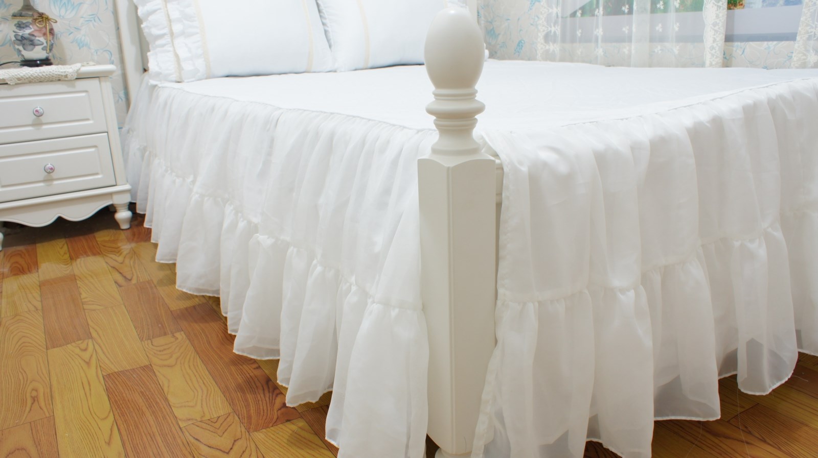 Váy ngủ chất liệu cotton cao cấp Váy voan trải giường 1,5 m Giường đôi váy trượt tấm trải giường công chúa bọc nệm - Váy Petti ga giường có viền