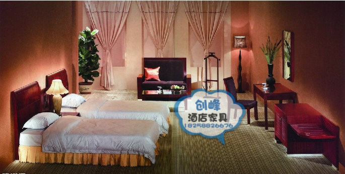 Nội thất khách sạn Nội thất khách sạn Giường khách sạn Giường 1,2m Tủ giường Phòng cho thuê Giường tựa lưng mềm - Nội thất khách sạn