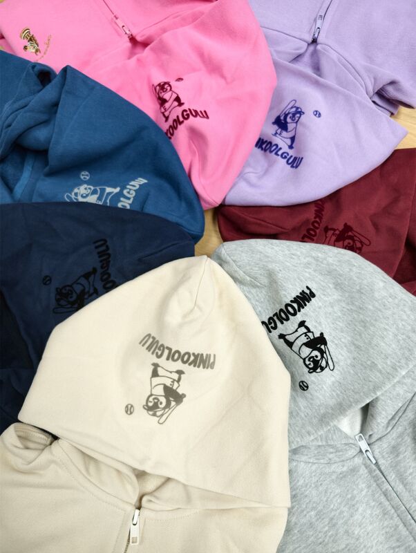 Pinkoolgulu Penguin Little Explorer Hooded Sweatshirt Jacket Series