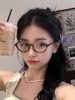 Retro Tortoiseshell Bookish Style Half-Rim Glasses for Women with Myopia, Customizable Prescription, Japanese Style Oval Small Frame Eyeglass Frames