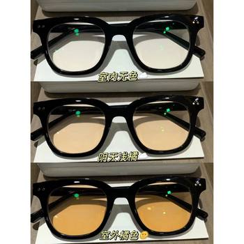 So Beautiful! Black Frame Photochromic Glasses for Women, Perfect for Everyday Wear Without Makeup, Slimming Effect, Brown Non-Prescription Glasses for Men, Trendy