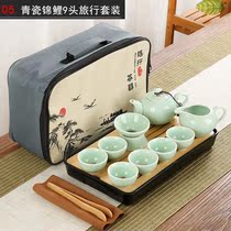 m with travel tea set set home simple purple sand ancient Tea Road kung fu teapot tea cup tea tray logo set