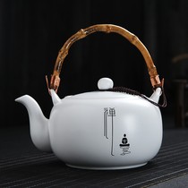 Large bubble teapot home lifting beam pot hand-held pot with retro net ceramic kung fu tea set Chinese Zen Bodhi 55