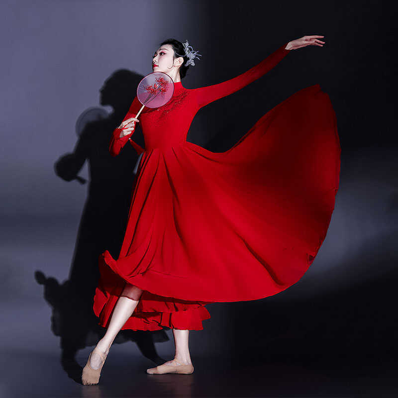 Classical Dance Costume for Women, Large Swing Dress, Performance Costume for Xinjiang Modern Dance, Elegant China in the Lights Classical Dance Costume for Women, Large Swing Dress, Performance Costume for Xinjiang Modern Dance, Elegant China in the Lights