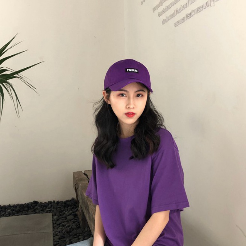 ins wind purple hat children summer Korean version 100 mother baseball cap chic raw street duck tongue cap tide man
