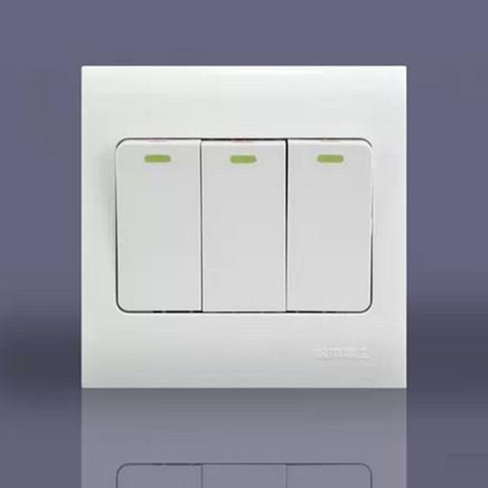 SOBEN Matsumoto C3 series 86 type 16A three-position double switch three-open double-cut wall power panel