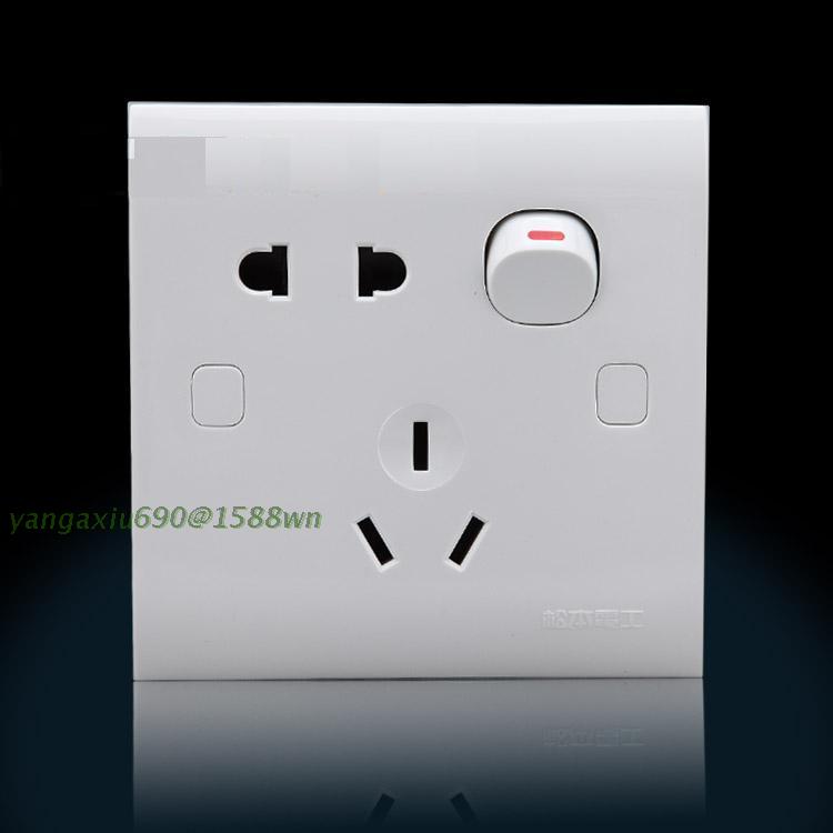 Matsumoto old style 10A one-open single-control two-three-eye five-hole socket with switch 5-hole wall socket panel