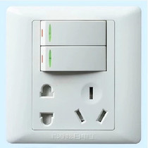 Sunday 86 Type 10A Two-position single-control fluorescent switch with 5-hole socket 2 open 5 eye-opening five-hole socket panel