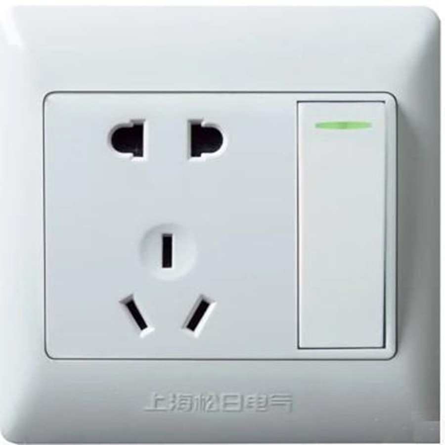 Shanghai Songri a single control switch with two or three eyes 5 eyes socket one open five hole wall socket panel