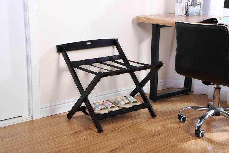 Khách sạn cao cấp nhà có thể gập sàn hành lý giá lưu trữ kệ khách sạn đồ nội thất phòng gỗ rắn - Nội thất khách sạn giường khách sạn