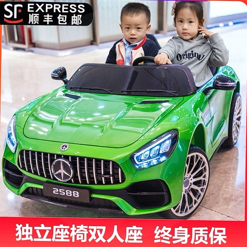 Детский электрический электромобиль на четырех колесах, транспорт, негабаритная большая детская игрушечная машина с сидением для двоих, дистанционное управление