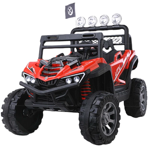 Электрический детский электромобиль на четырех колесах для двоих, полноприводная игрушечная машина с сидением, внедорожный транспорт, дистанционное управление