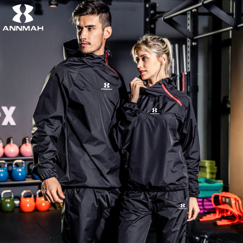 Sweating clothes bursting sweat women's suit slimming clothes winter running sports fitness control body down men's plus size sweating sweating