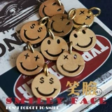 Smileyface CoolChain Bonwood Smile Face Face Key Hanging Vintage Dame Circle висят европейской и американской головой молнии
