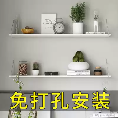 Wall display shelf bookshelf wall-mounted decorative wall with flower trophy certificate one-character partition shelf Nordic