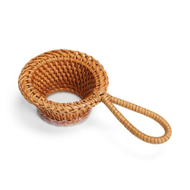 Creative tea filter Handmade bamboo woven rattan woven tea drain net Tea set Tea table Tea ceremony accessories ornaments Tea water separation home