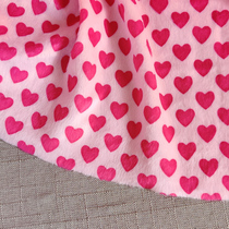 Polyester fiber printed romantic heart-shaped cut wool suede Chinese style clothing cloth DIY handmade toy paparazzi fabric