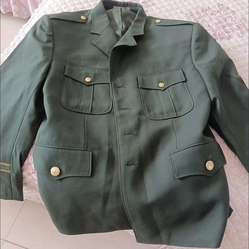 Brand New Genuine Olive Green Suit Formal Wear Men's Long Coat Winter Stock