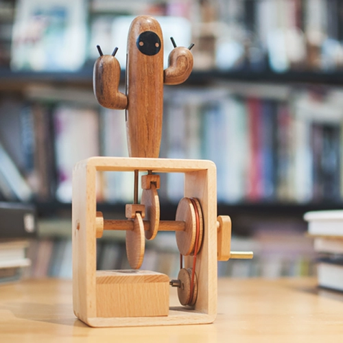 Деревянная детская музыкальная шкатулка, DIY, кактус, подарок для парня или девушки, подарок на день рождения