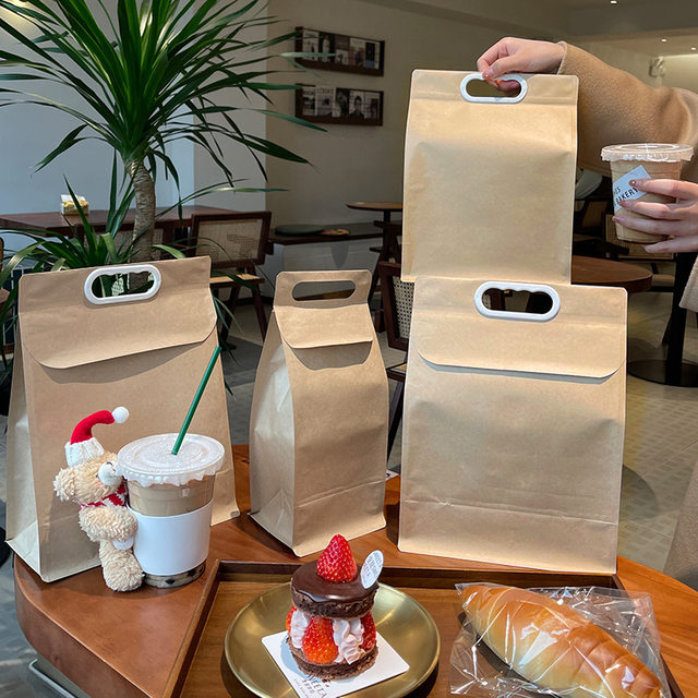 Kraft Paper Bags, Tote Bags, Takeaway Packaging, Milk Tea, Coffee, Commercial Gift Aluminum Foil Insulated Bags, Wholesale in Stock