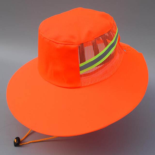 Summer Sanitation Worker Hat Sun Protection Hat Enlarged and Widened Brim Property Cleaning Cleaning Worker Tethered Mesh Hat