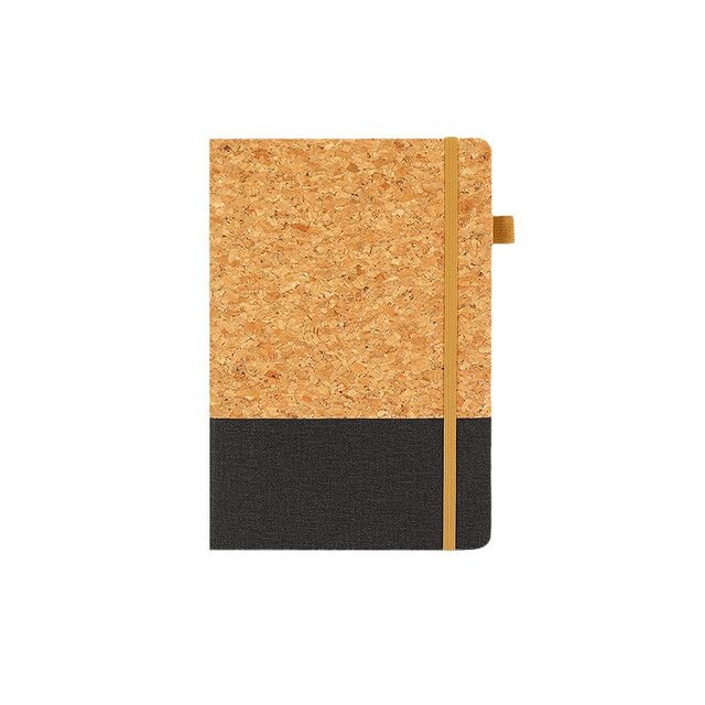Cork Strap Notebook A5 Faux Leather Pu Eco-Friendly Wheat Straw Spliced Fabric Texture Notepad Business Set