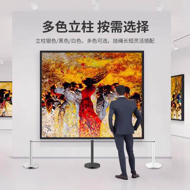 1.0m Wire Fence Museum Gallery Rope Barrier Posts Queue Barrier Railings Small Protective Barriers Low Fences