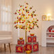 Led Light-Up Tree with Simulated Pomegranate Fruit for Year of the Horse, Suitable for Mall and Shop Window Decoration, Persimmon Decorative Tree Ornament