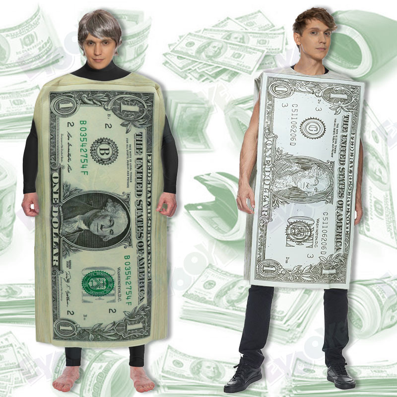 Halloween Stage Performance Cosplay Adult Personality Dollar Bar Party Performance Dollar Bill Funny Costume Halloween Stage Performance Cosplay Adult Personality Dollar Bar Party Performance Dollar Bill Funny Costume