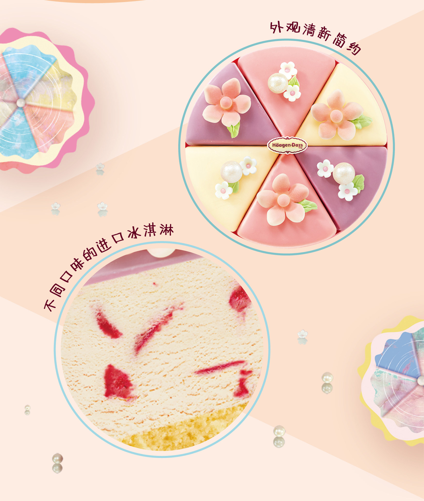 哈根达斯 春日花园 冰淇淋蛋糕 620g 图3