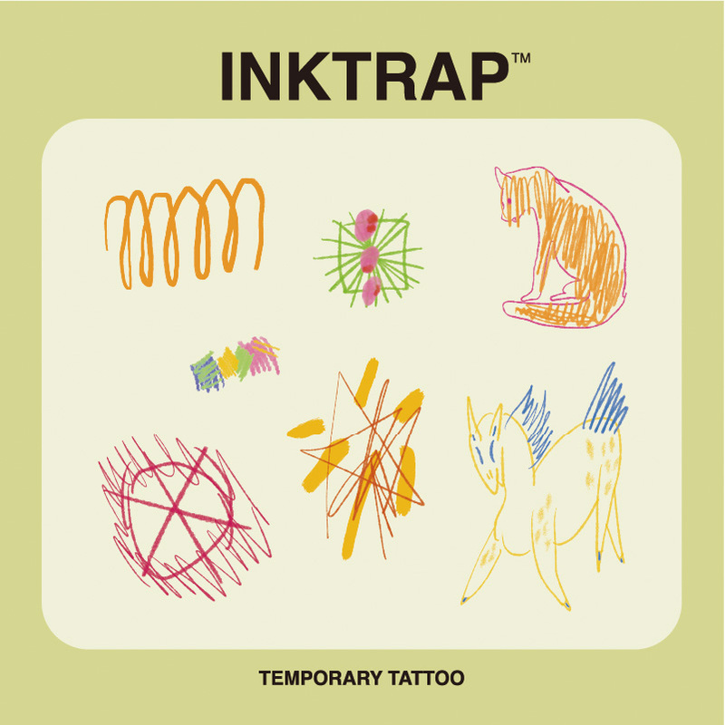 Inktrap Ink Trap Colorful Tattoo Stickers Hand-Painted Graffiti Multi-Pattern Combination 2-Pack