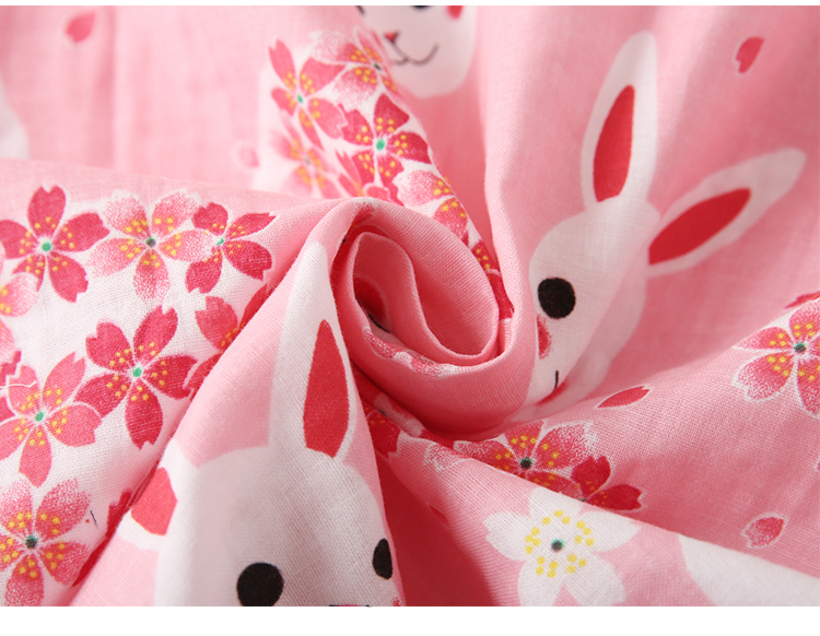Áo cotton đôi gạc kimono Nhật Bản tay áo bảy điểm áo ngủ nữ mùa hè dễ thương và gió ao ngu cao cap
