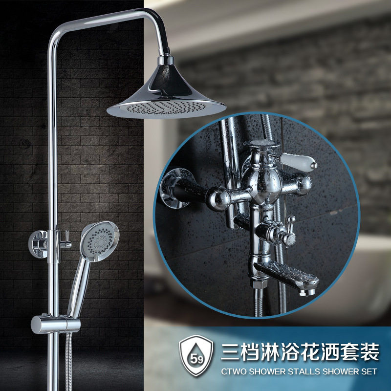 Copper sprinkler ceramic manufacturer direct selling ceramics Foreign trade shower shower set full copper sprinkler set