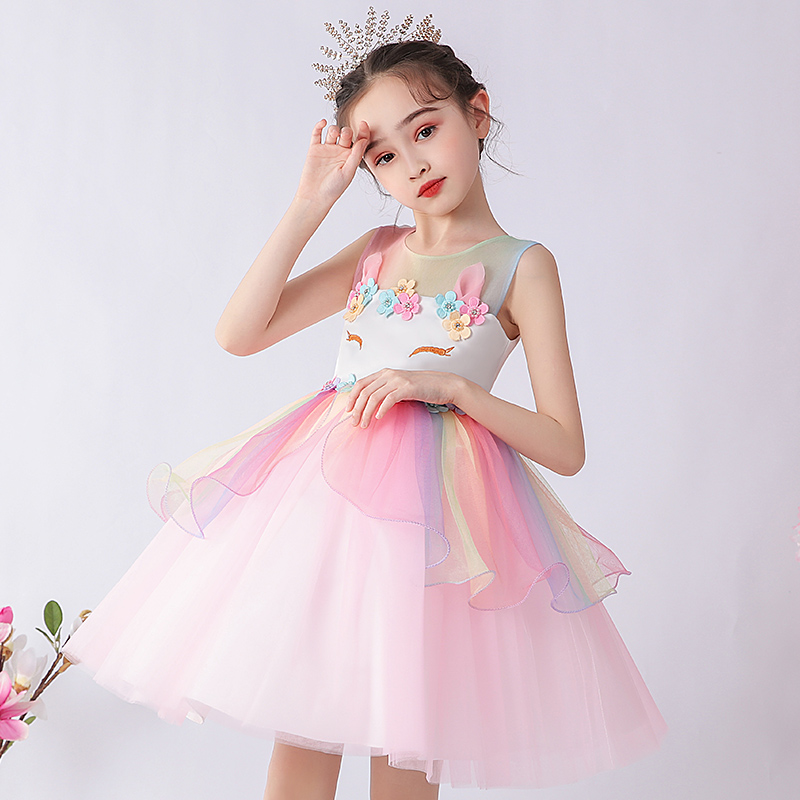 Children's clothing 2021 summer girls dress Aisha princess skirt princess fluffy yarn children's little girl Western style skirt