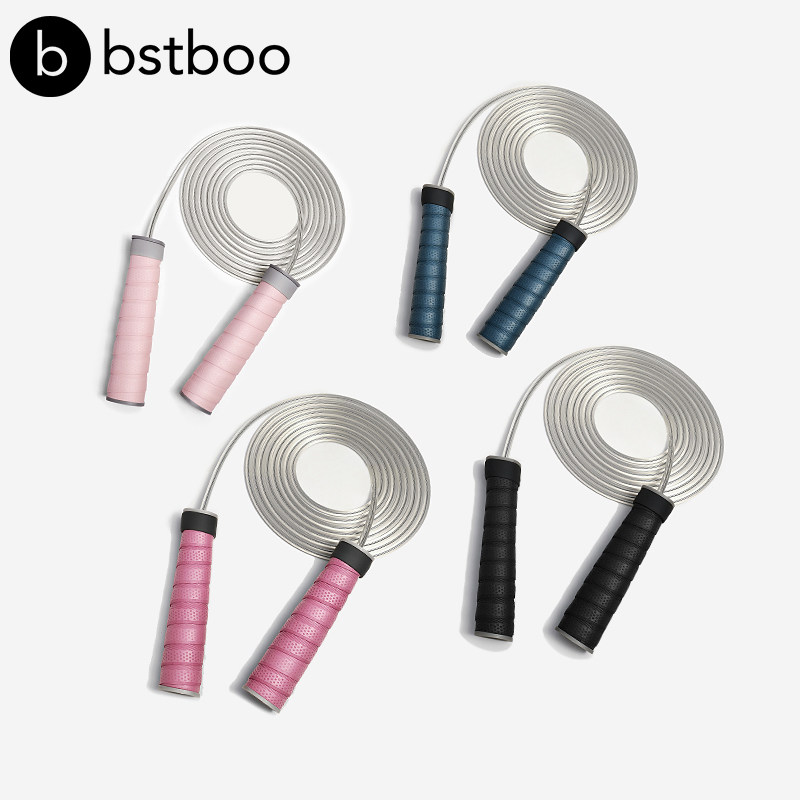 bstboo fat jump rope rubber adjustable race middle examination fitness training household professional bamboo rope