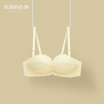 Petal girl half cup underwear small chest flat chest special bra gathering no steel ring not empty cup bra set