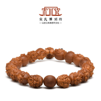 Song Shui Guan ● Net small seed eighteen arhaters 1 3 oil core Prajna olive nuclear carving Bracelet Mens pure handmade Nangong