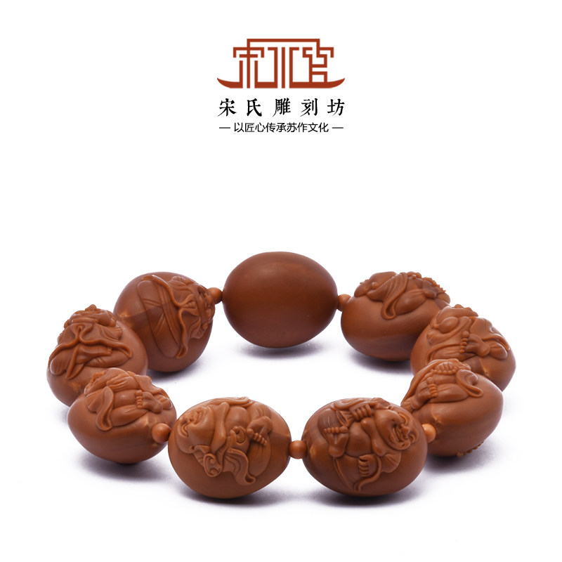 Song Shui Officer●Jung Mailor 2 0 Olive Nuclear Ring Lingui Guo Man Pure Handmade Nuclear Carving Super Famous