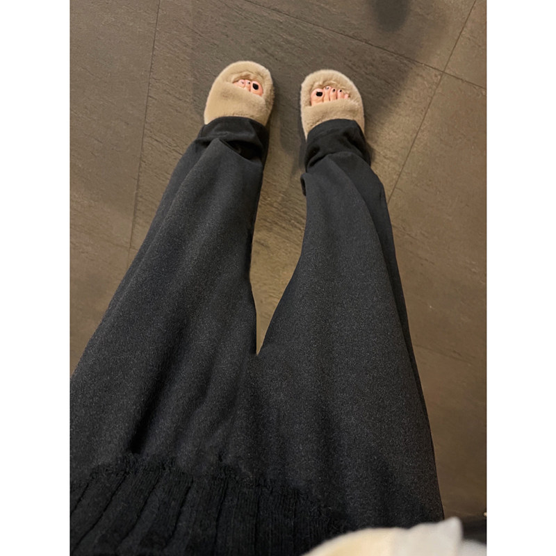 Pregnant women's pants children Autumn winter outwear 2022 new gush thickened glutinous rice broadlegged pants winter to beat the underbelly spring