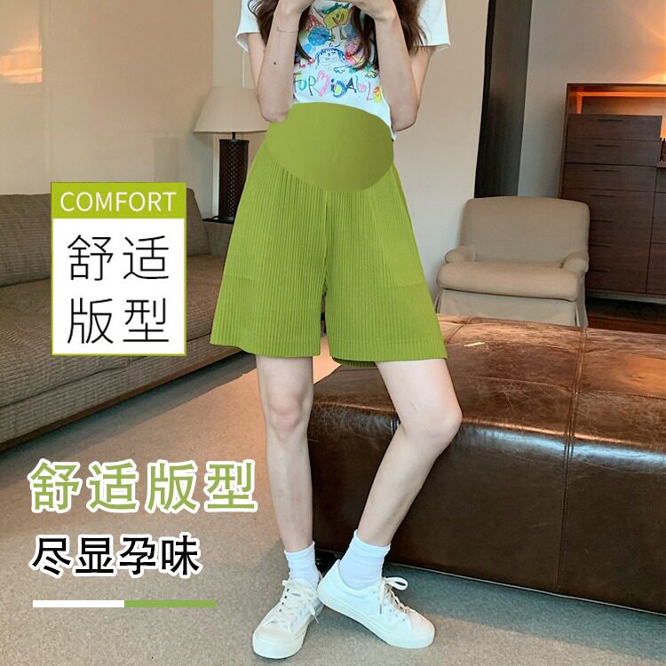 Pregnant Woman Shorts Women Summer Thin outside wearing loose broadlegs 50% Pants Hip pants Casual Fashion 100 Pleats