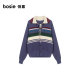 Bosie ພາກຮຽນ spring sweater ຄູ່ຜົວເມຍຂອງຜູ້ຊາຍ retro ຮູບແບບ retro ກົງກັນຂ້າມ striped sweater cardigan