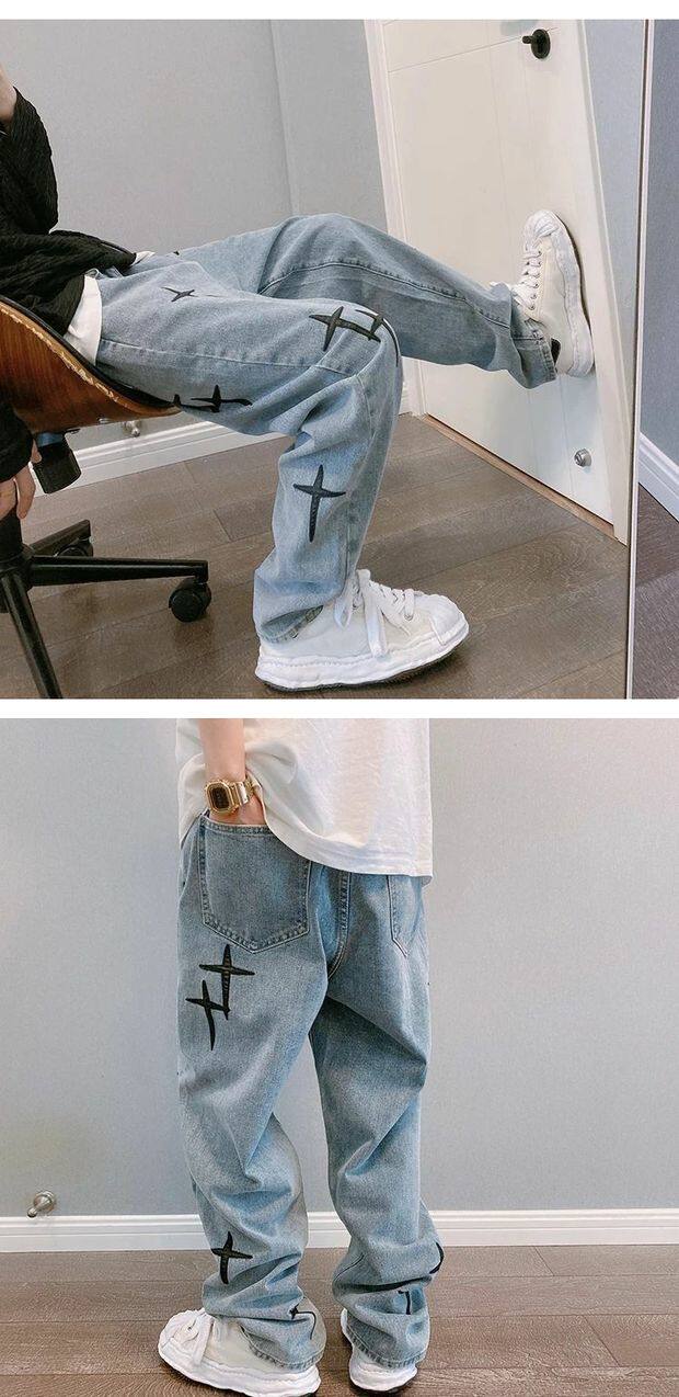 Узкие формальные джинсовые джинсы Брюки для брюк Мужские рваные мужские джинсы       