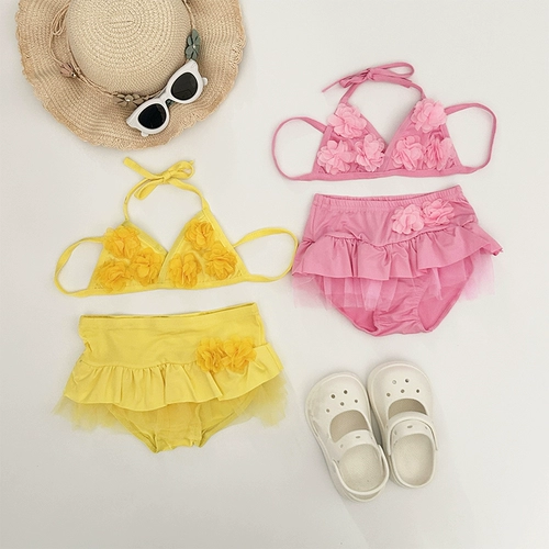 Комплект для девочек, детский милый купальник для раннего возраста