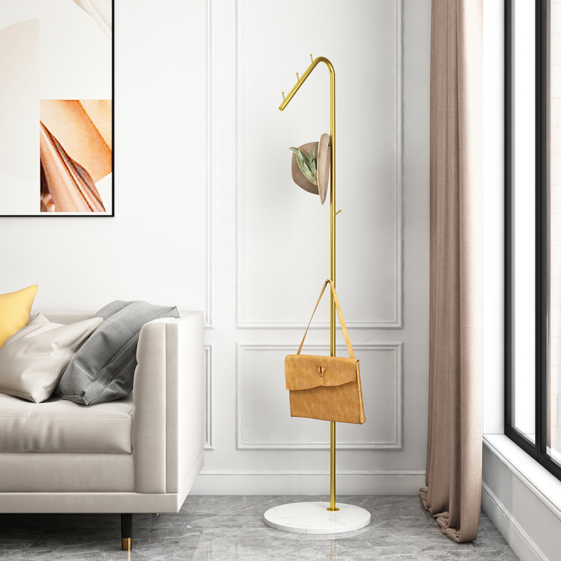 Marble iron art clothes hat stand floor Easy clothes Bedroom Home Home Storage Minimalist Modern Clothes Hanger Subs