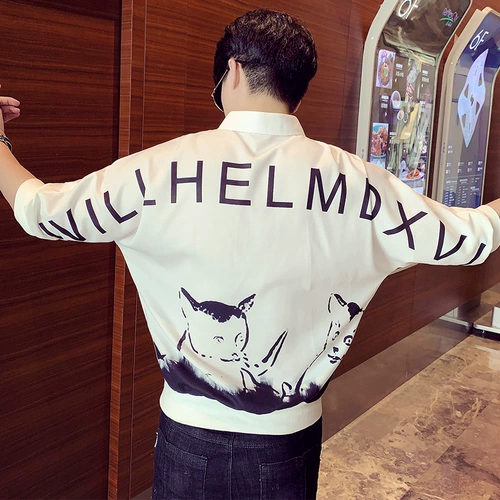 Летняя трендовая рубашка для отдыха, популярно в интернете, короткий рукав, в корейском стиле, оверсайз