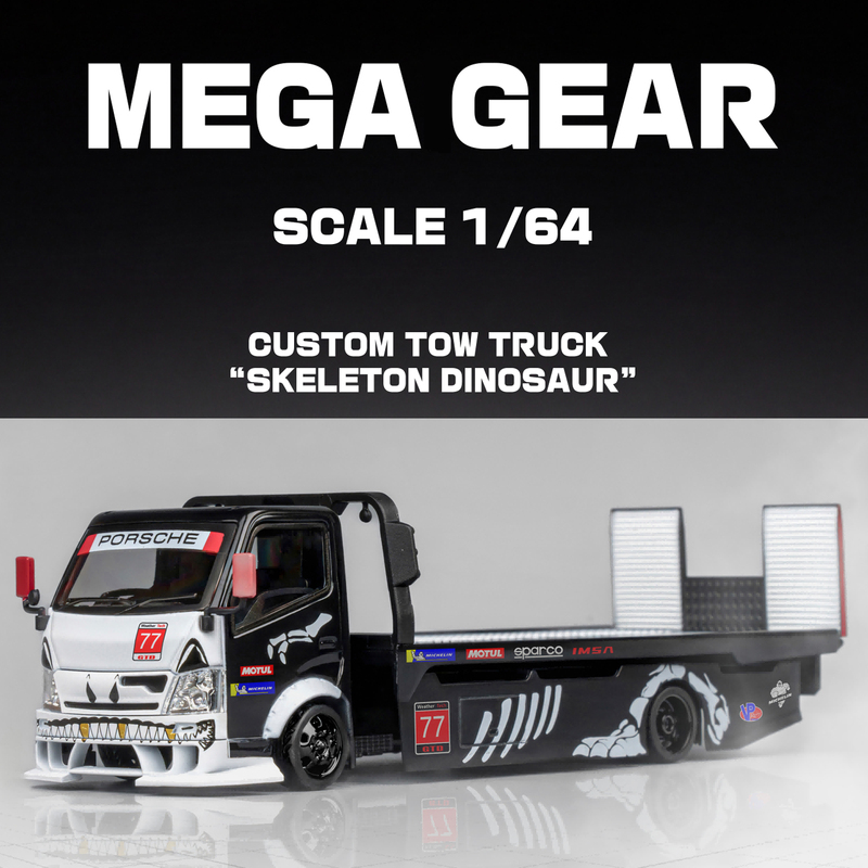 Hino H300 Flatbed Trailer Transport Vehicle, Bone Dragon Skeleton Dragon Mg Mt 1:64 Scale Die-Cast Alloy Car Model