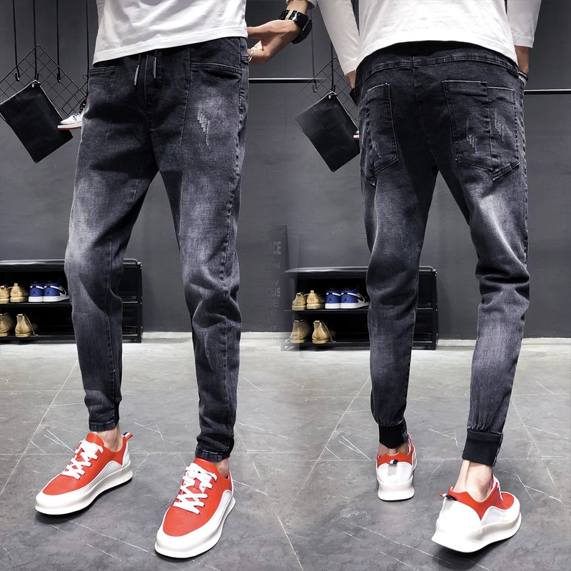 Quần jeans nam mùa đông Phiên bản Hàn Quốc của quần trẻ thanh mảnh kéo dài hậu cung quần nam mùa xuân và mùa thu quần nam - Quần jean